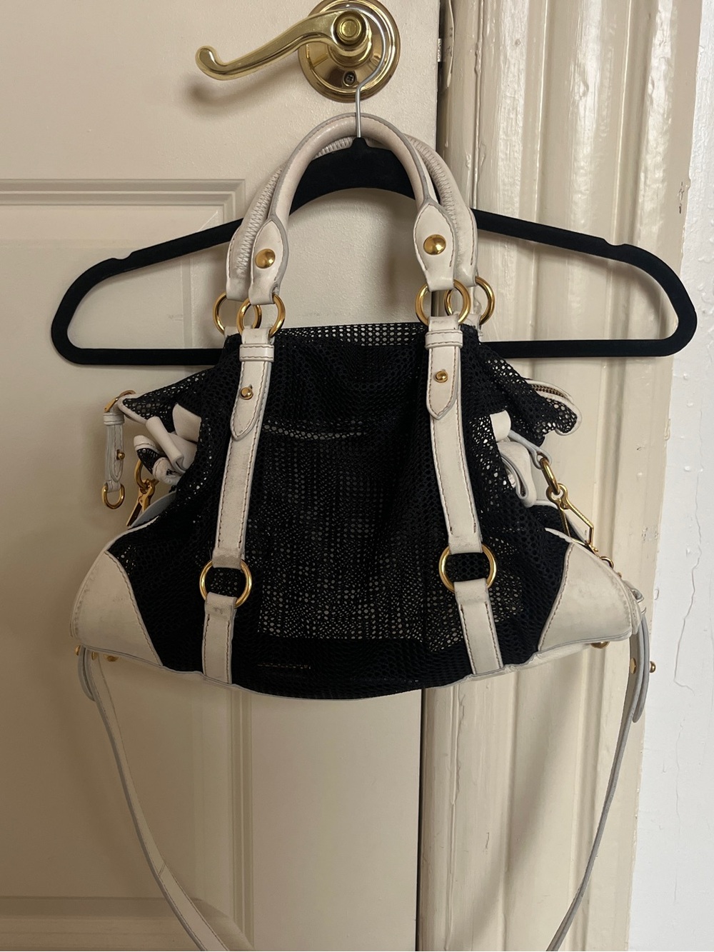 Miu Miu Mesh and Leather Bow 2way Bag